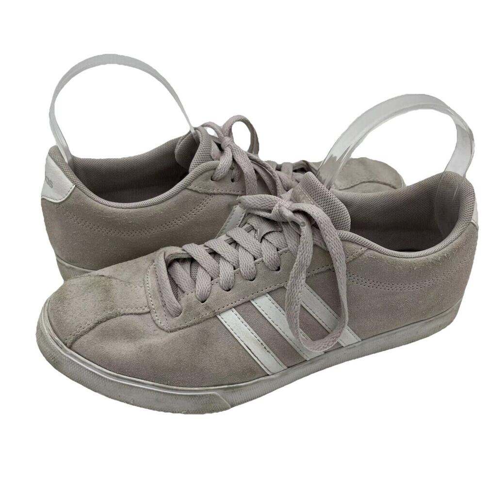 Adidas Shoes Women 9.5 Courtset Blush Pink Suede Low Top 3 Stripe Sneaker 675005